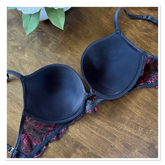LA SENZA 'Beyond Sexy' Black/Red Lace Push Up Convertible Bra - Picture 5 of 7